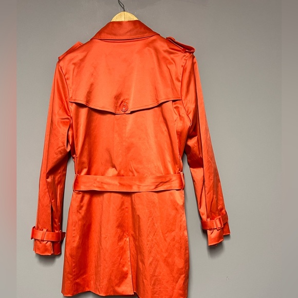 JOAN Rivers ORANGE Trench Coat WOMEN L - Picture 3 of 15